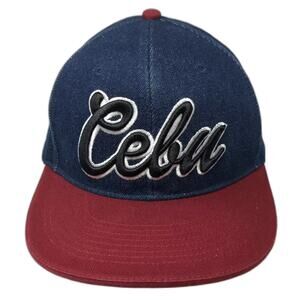 Islands Cebu Snapback Hat Blue Red OS Embroidered Adjustable Philippine Islands